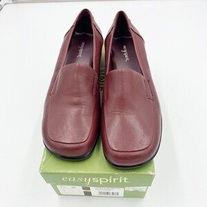 NIB EASY SPIRIT Womens Burgundy Goldengirlzu Slip-on Leather Pumps 7.5M